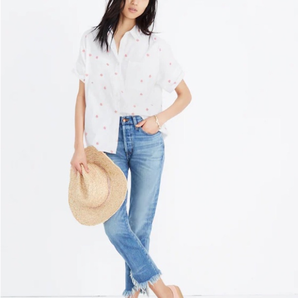 Madewell Embroidered Daisy Courier Shirt